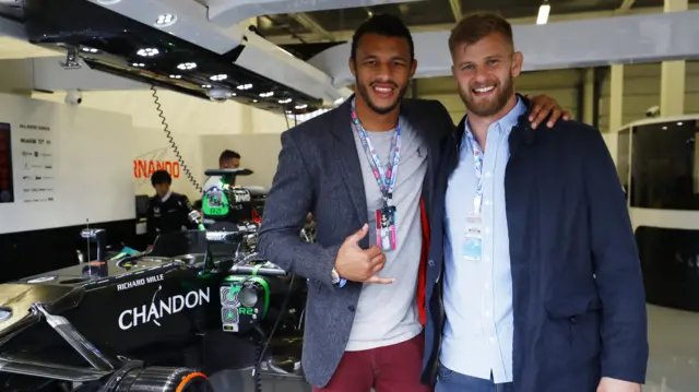 England rugby stars Courtney Lawes, left, and George Kruis