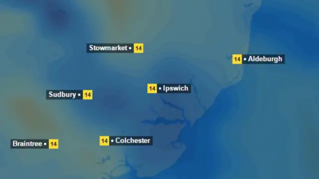 Overnight weather map