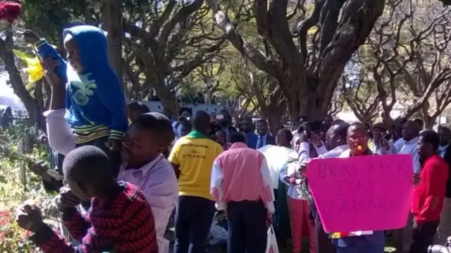 Protesters in Zimbabwe