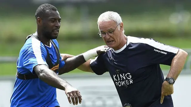 Wes Morgan and Claudio Ranieri