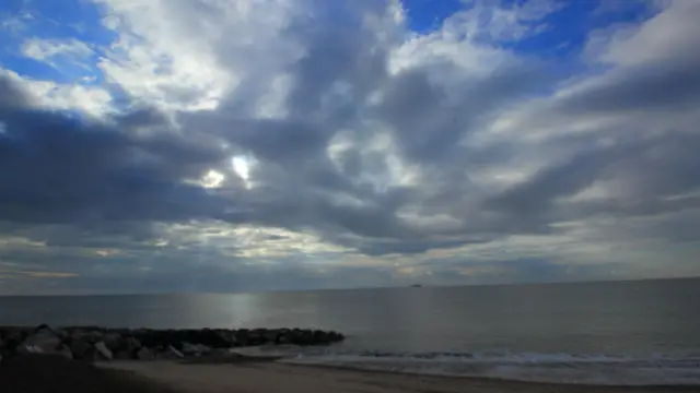 Scene at Felixstowe today