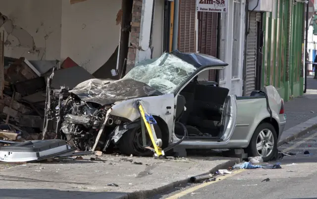 Scene of crash in Luton