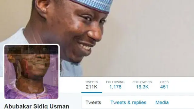 Abubakar Sidiq Usman's Twitter page