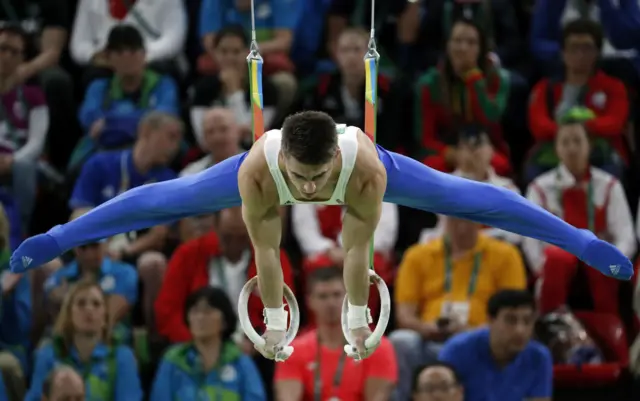 Max Whitlock on rings in the final