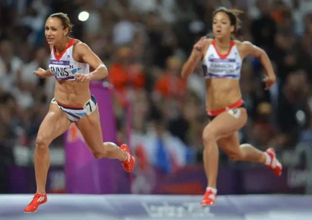 Jessica Ennis-Hill and Katarina Johnson-Thompson at London 2012