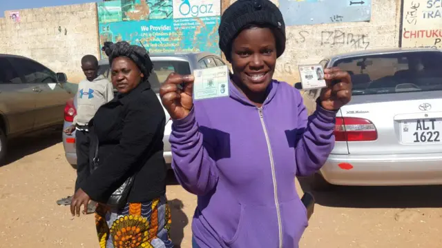 Voter with id card