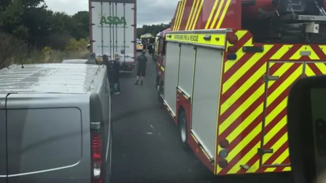 Emergency services on A34 after crash