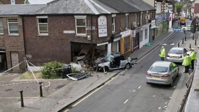 Scene of crash in Luton