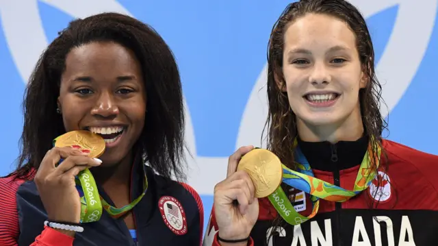 Simone Manuel and Penny Oleksiak