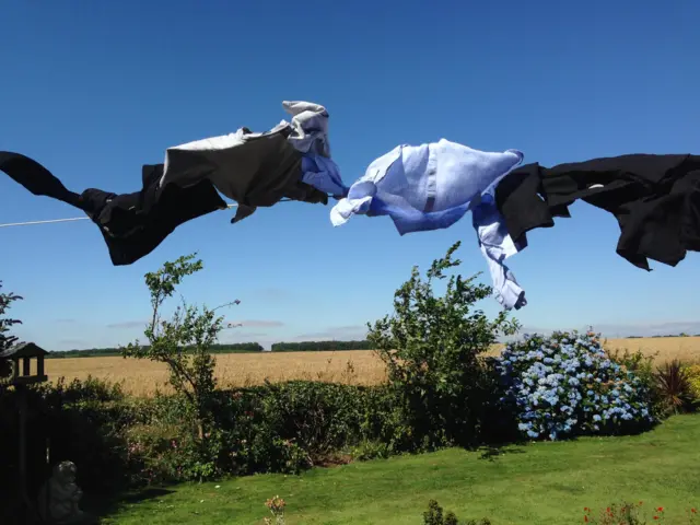 Washing hanging out in Flamborough