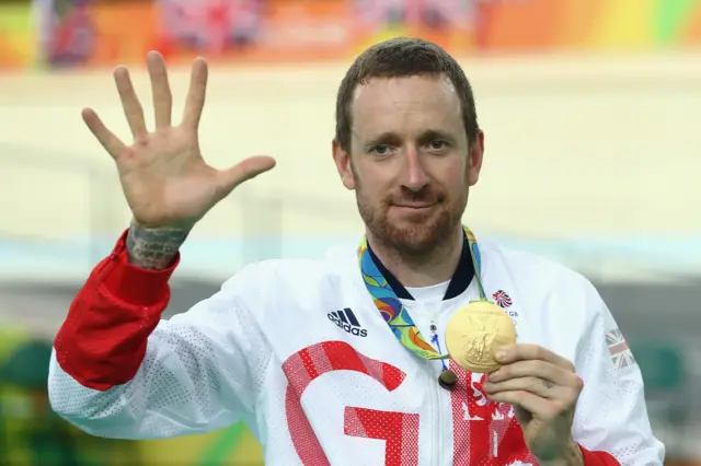 Sir Bradley Wiggins after winning his fifth Olympic gold medal