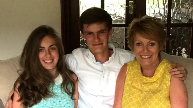 Ben Hopkins with his mother Tracy and sister Alice