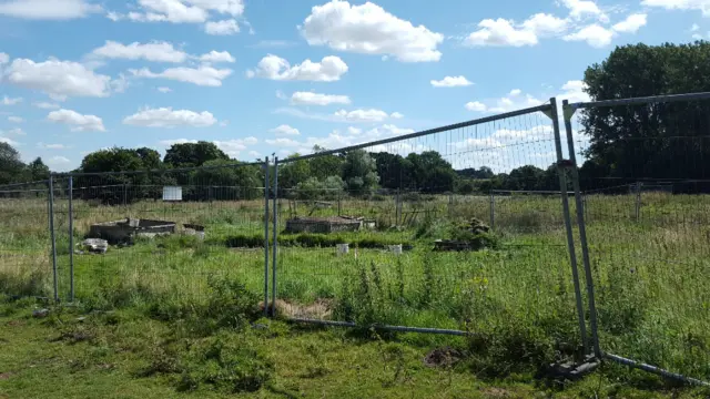 Fence around dig site