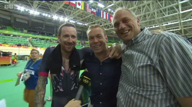 Sir Bradley Wiggins, Sir Chris Hoy and Sir Steve Redgrave