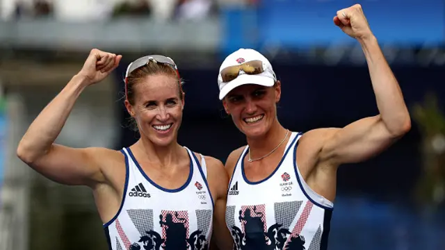 Helen Glover and Heather Stanning after winning gold in Rio