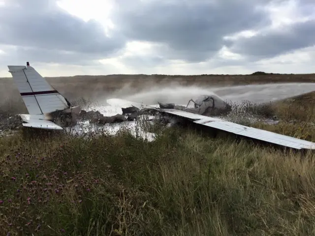 Burned out plane