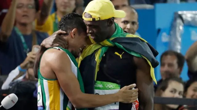 Wayde van Niekerk (left) and Usain Bolt