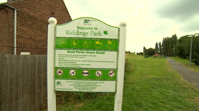 Riddings Park sign