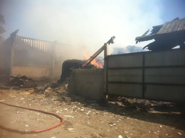 Barn fire near Diptford