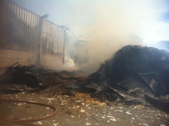 Barn fire near Diptford