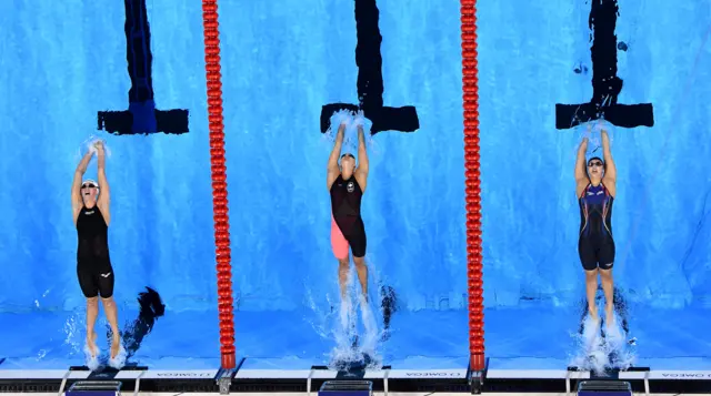 Swimmers in a pool