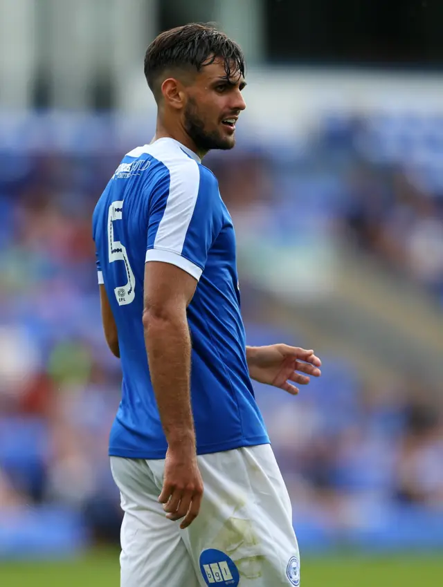 Ryan Tafazolli on the pitch for Peterborough United