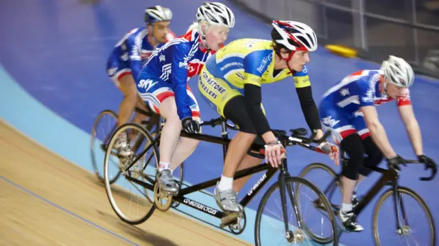 Track cyclists