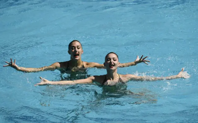 Katie Clark and Olivia Federici. Pic: AFP/Getty Images