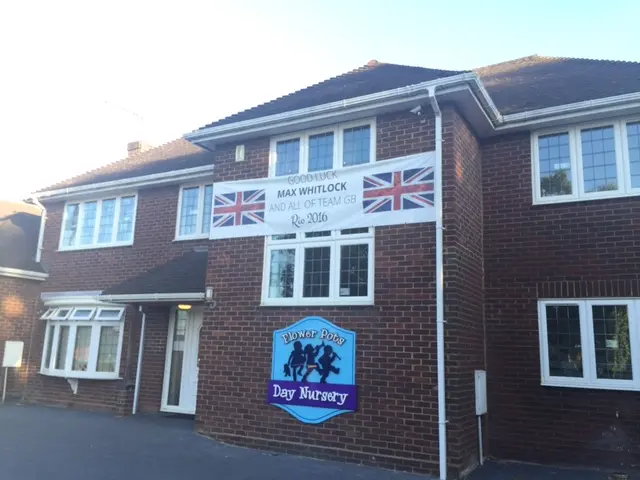 Nursery with banner saying "good luck Max"