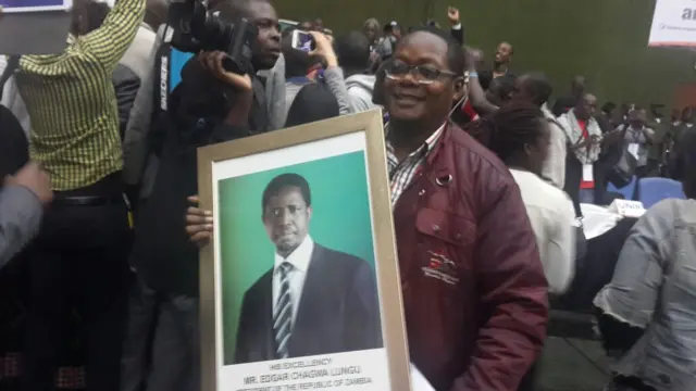 Zambia elections: Lungu supporters celebrate