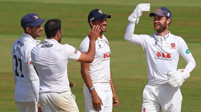 Essex celebrate a wicket