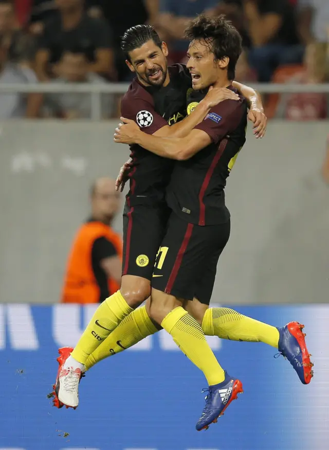 David Silva celebrates