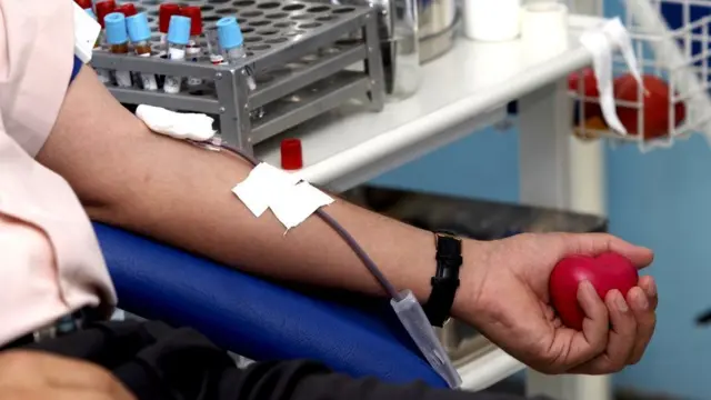 Person giving blood