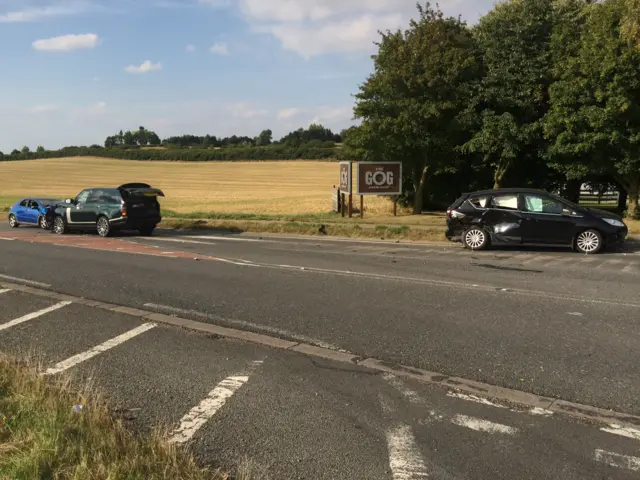 Crash site on A1307