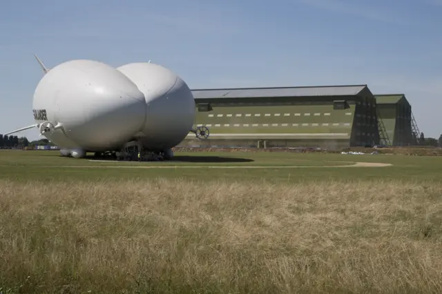 Airlander next to Cardington Sheds