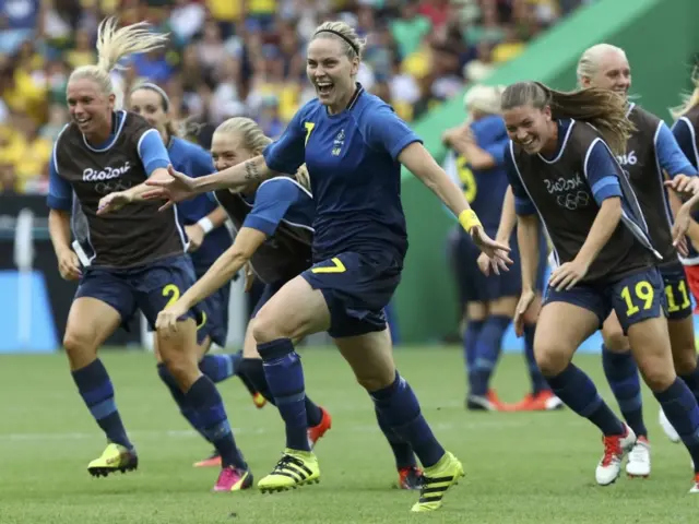 Sweden celebrate penalties win