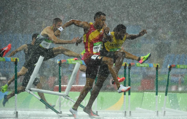 The running track at the Olympics