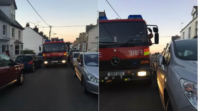 Blocked road. Pic: Wadebridge Fire Station