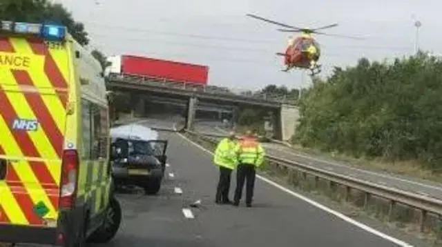 Emergency services on M54