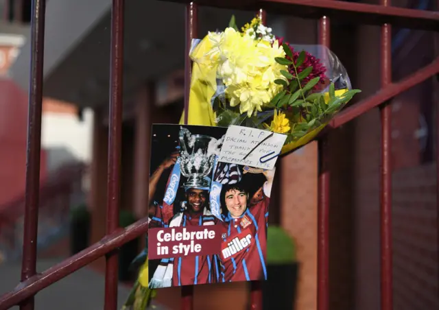 Tributes to former striker Dalian Atkinson were left at the ground before the club's match with Huddersfield Town