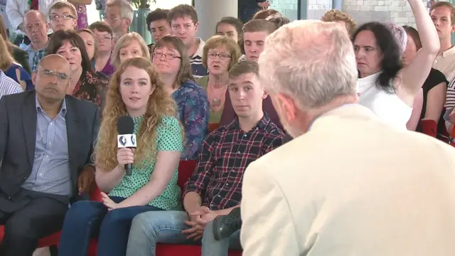 Audience member questions Jeremy Corbyn