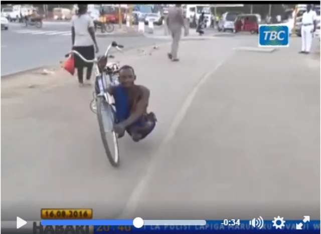 Tanzanian president buy a disabled man a motorized cycle