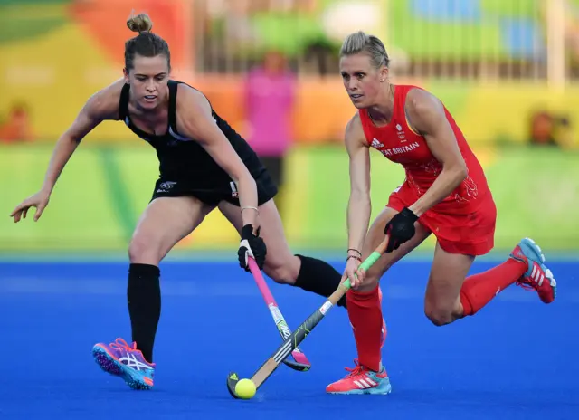 Women's hockey action