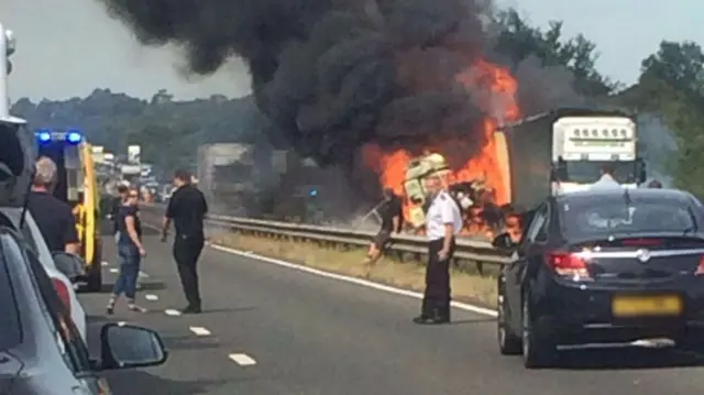 Lorry fire