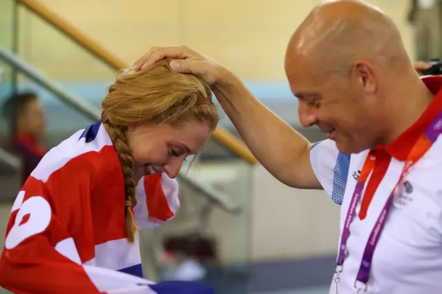 Laura Trott and Dave Brailsford