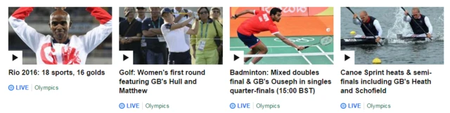 BBC Sport Rio 2016 Video Streams