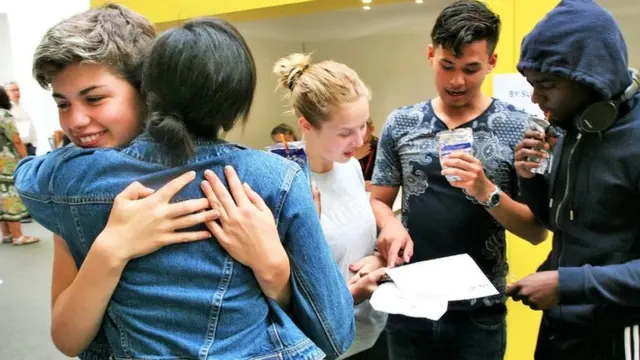 Pupils find out A-level results at school