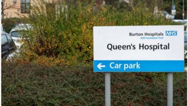 Sign at Burton's Queen's Hospital