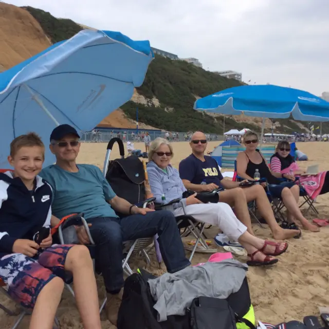 Bishop family on beach