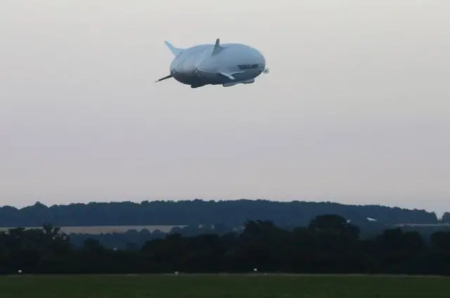 Airlander in flight over Bedfordshire